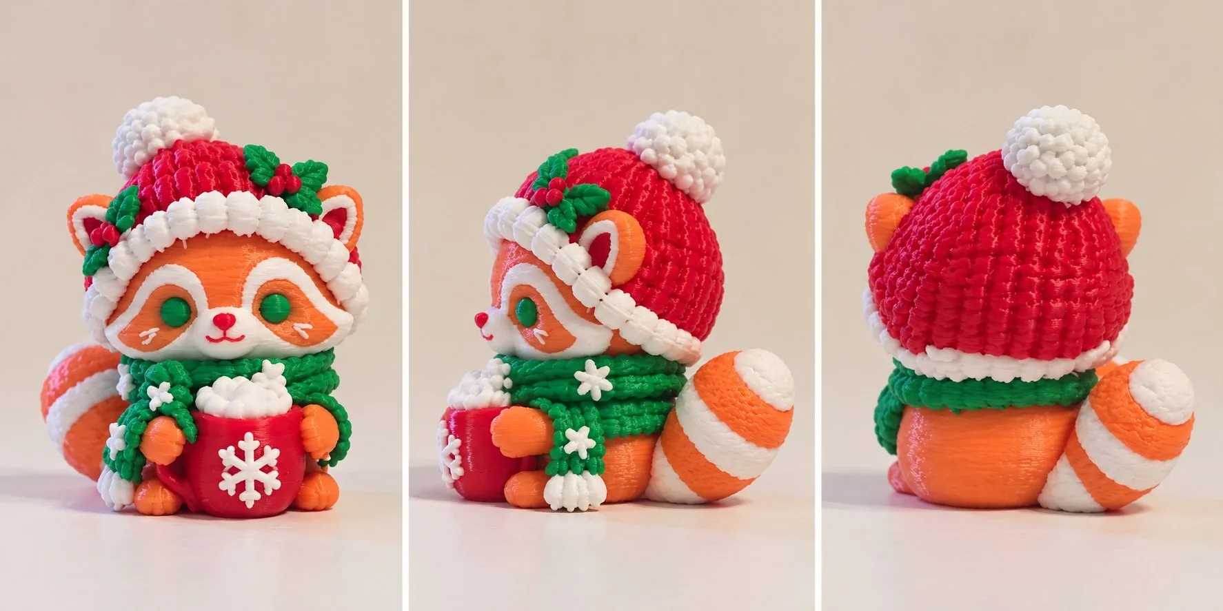 🦝 Рождественский Енот — фигурка и брелок — фото 2