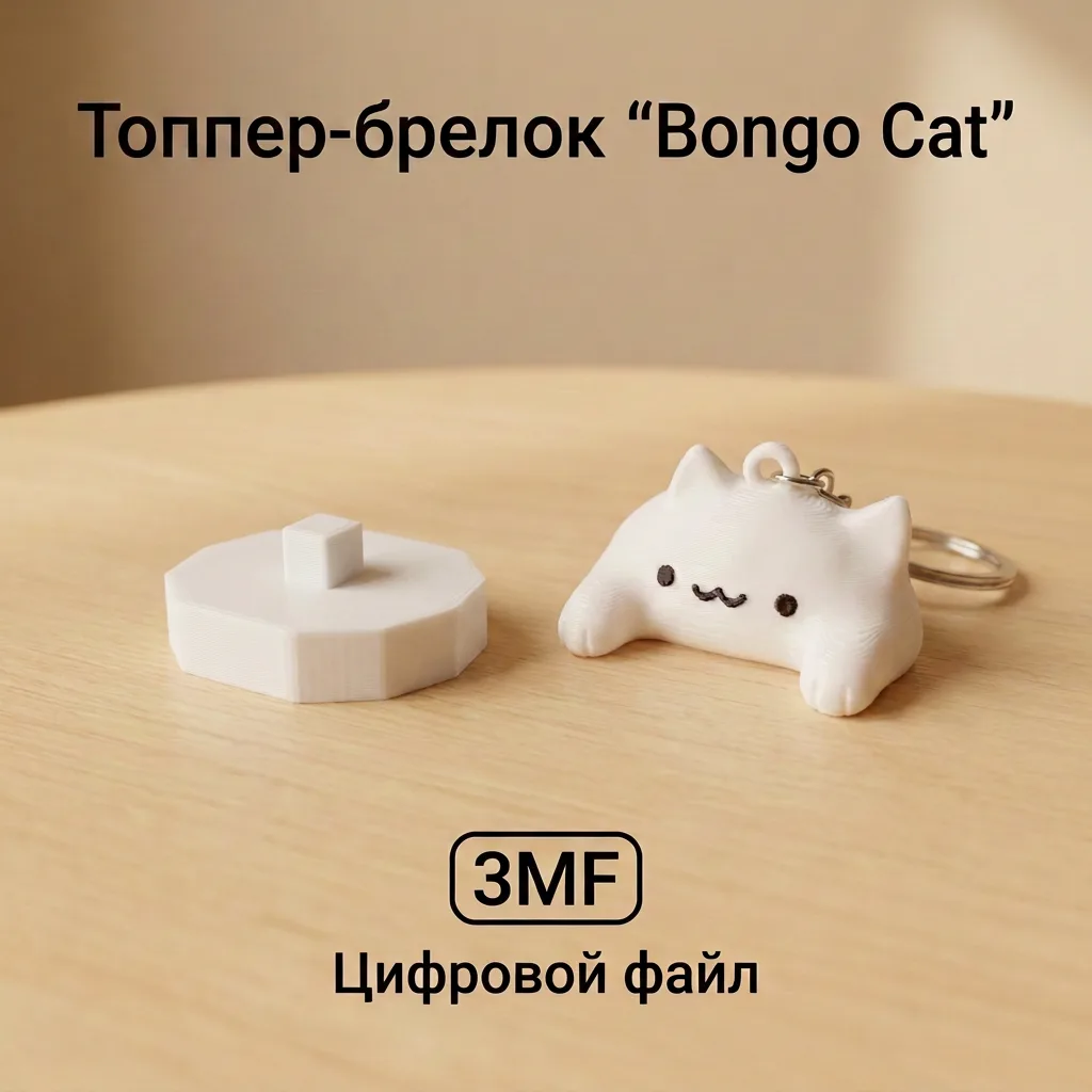 Топпер-брелок "Bongo Cat" — фото 2